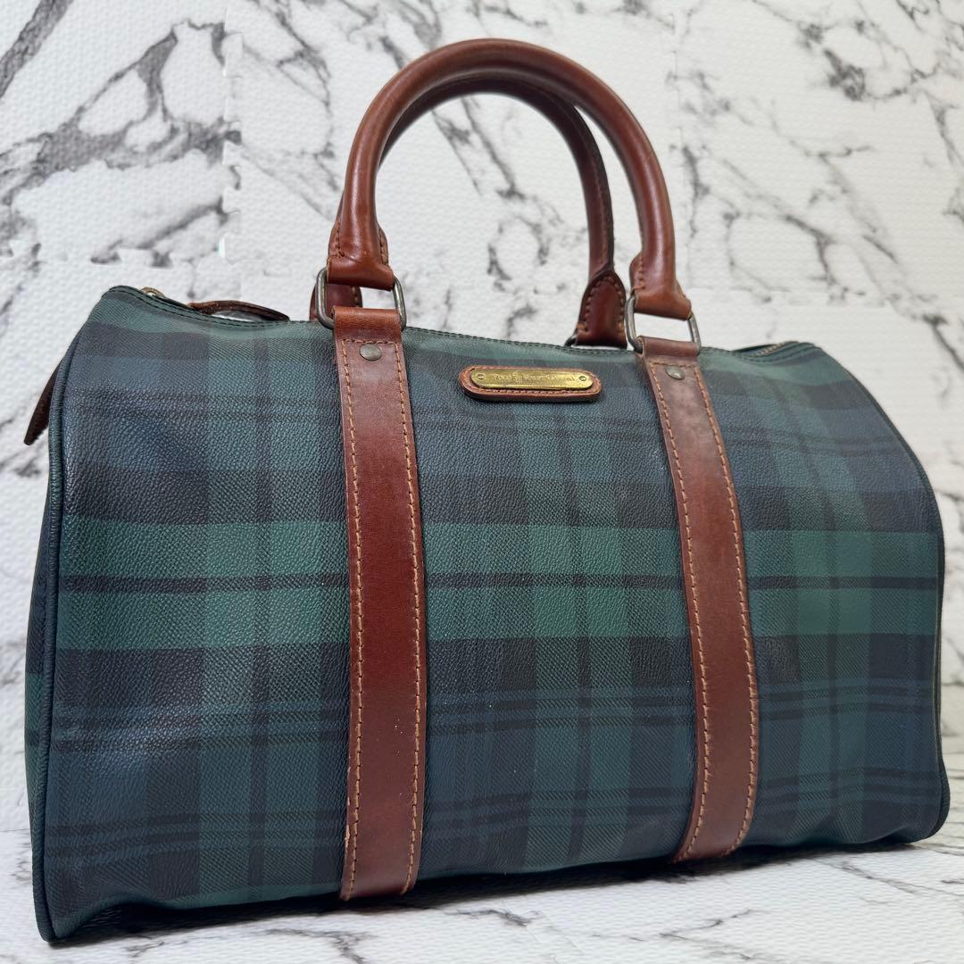 ポロラルフローレン　ボストンバッグ　ブラックウォッチ柄　ヴィンテージ