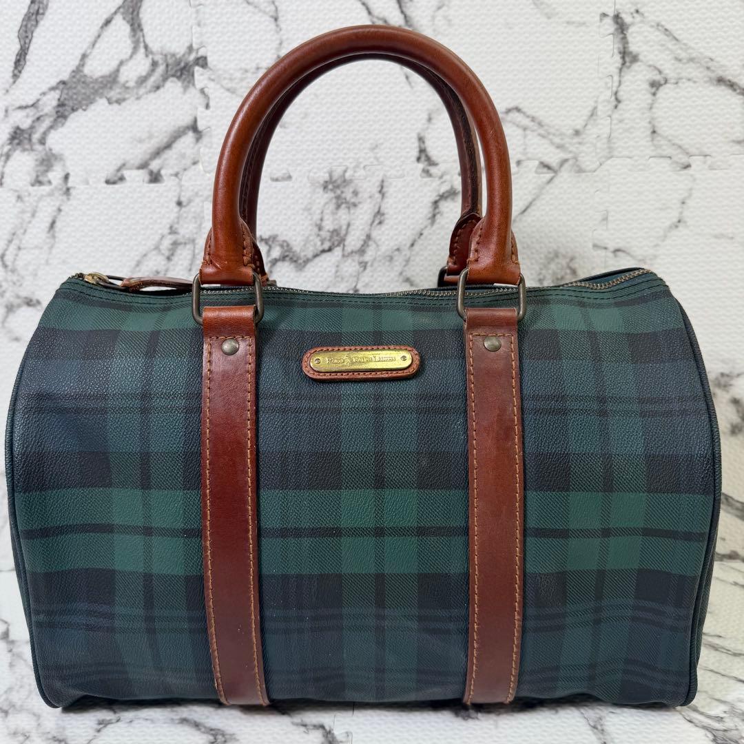 ポロラルフローレン　ボストンバッグ　ブラックウォッチ柄　ヴィンテージ