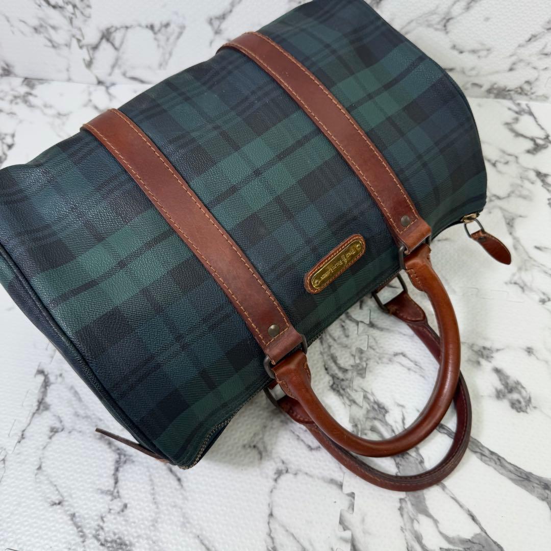 ポロラルフローレン　ボストンバッグ　ブラックウォッチ柄　ヴィンテージ