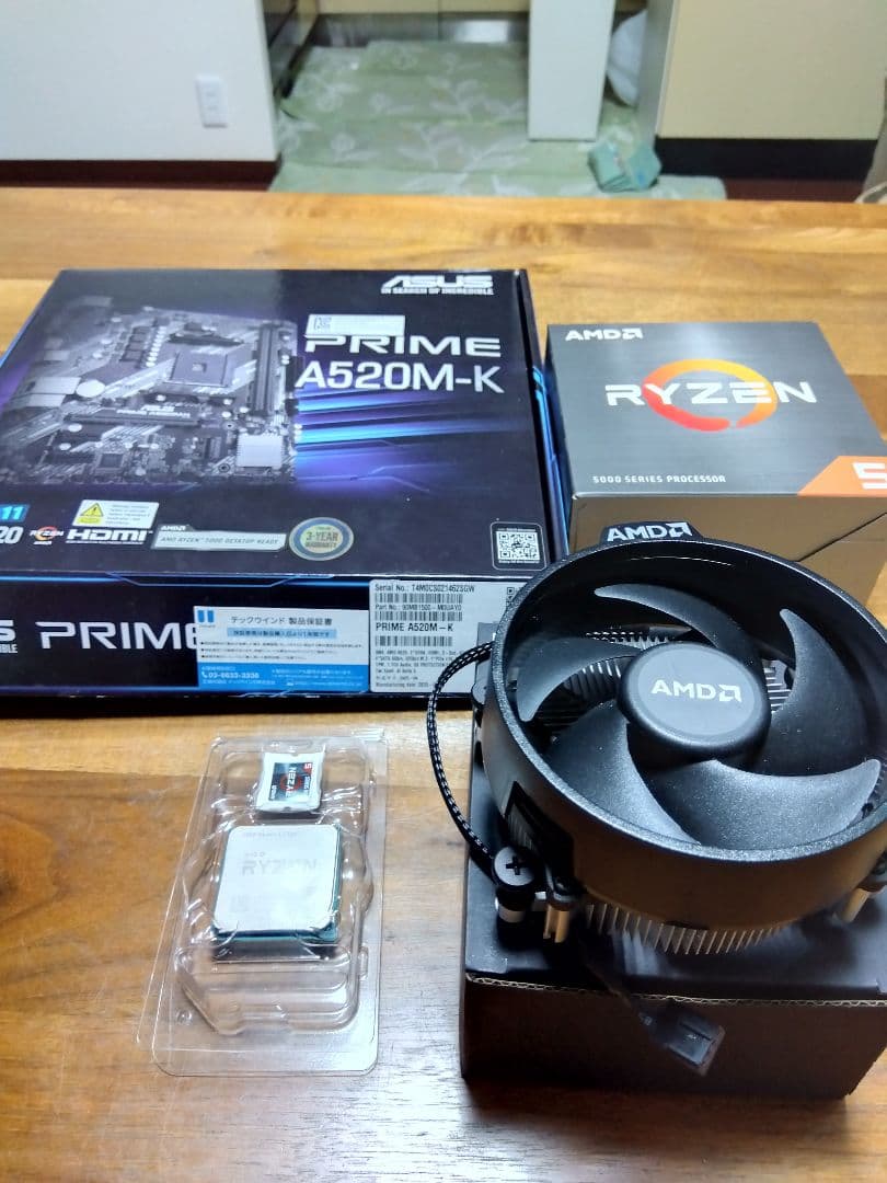 ASUS A520M-K＋Ryzen5500 箱ク−ラ−付 動作確認済み