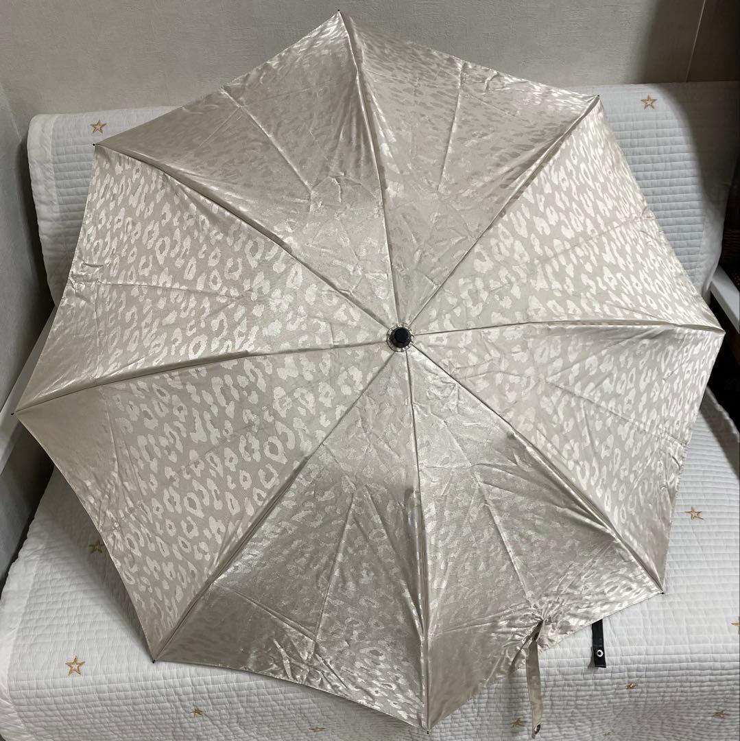 ロサブラン　3段　折りたたみ日傘 ヒョウ柄　レオパード　ベージュ