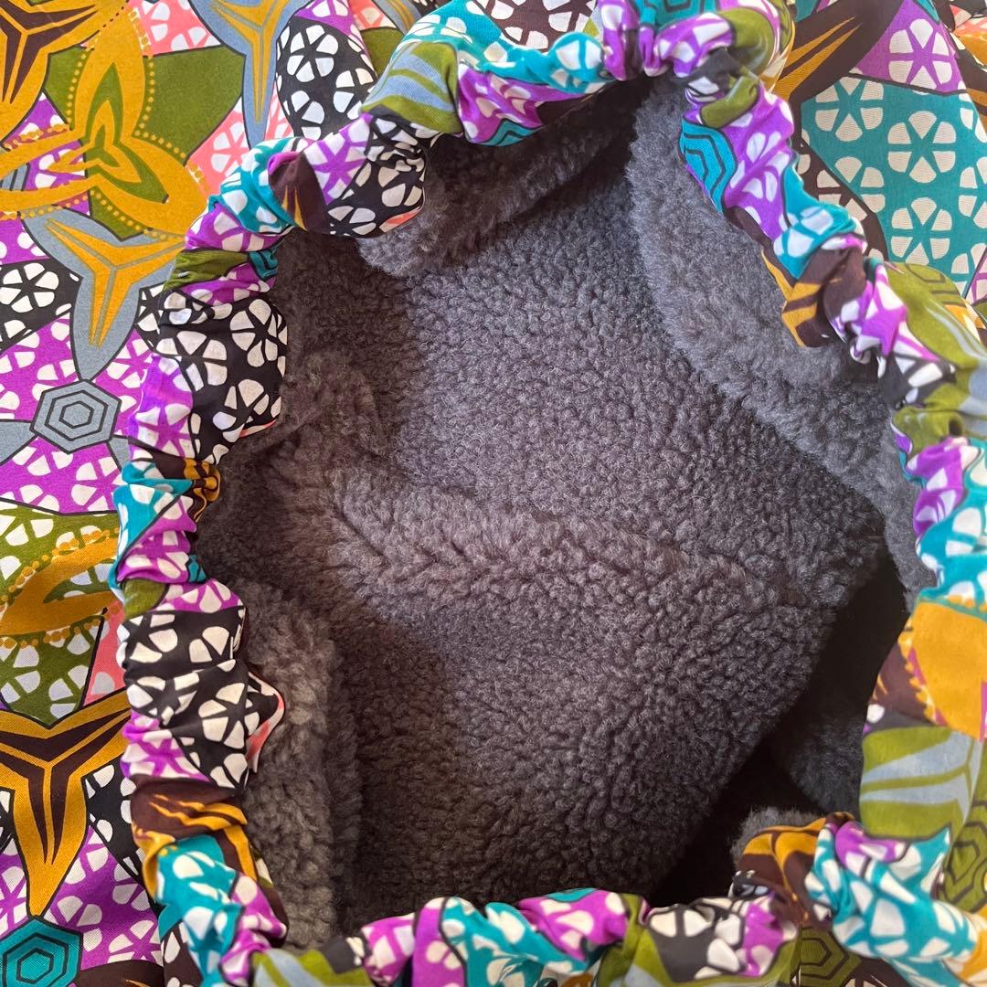 アフリカ布　アフリカンプリント　パンツ　ボア裏地