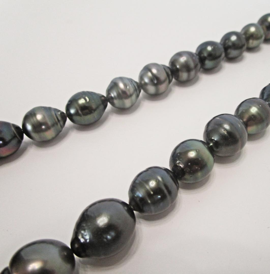 セール☆ 希少☆黒蝶本真珠ロングネックレス ９-１５.５mm 鑑別付