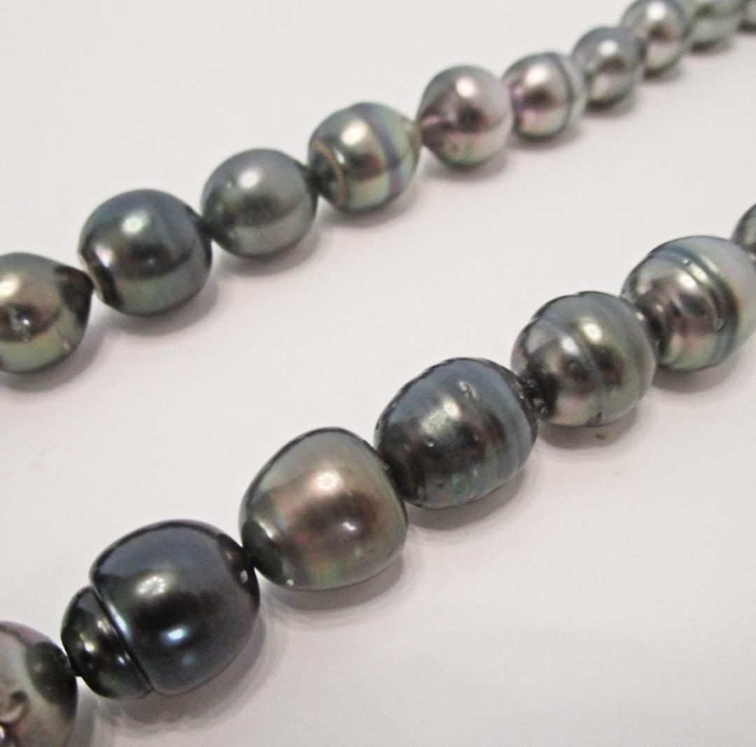 セール☆ 希少☆黒蝶本真珠ロングネックレス ９-１５.５mm 鑑別付