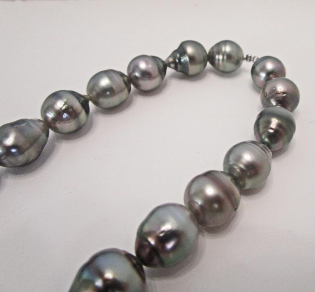 セール☆ 希少☆黒蝶本真珠ロングネックレス ９-１５.５mm 鑑別付