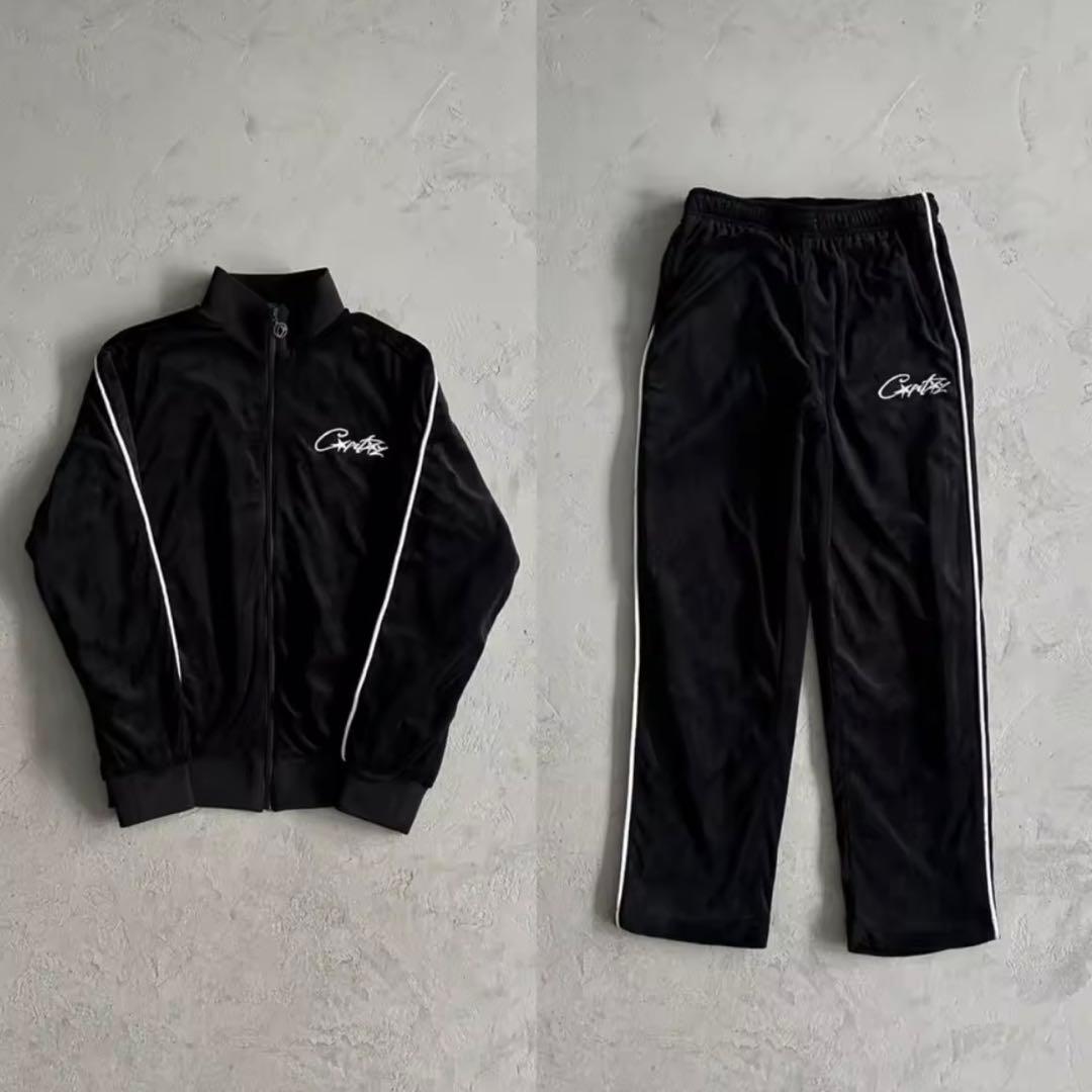 即日発送　corteiz セットアップ　ベロア　ブラック　 Mサイズ