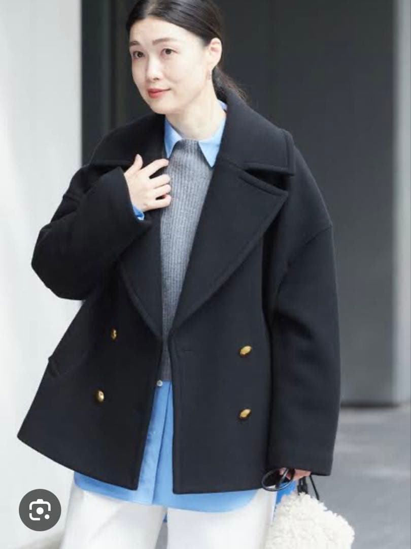 ジャーナルスタンダード　ルサージュ SUPER140ハーフコート　ブラック