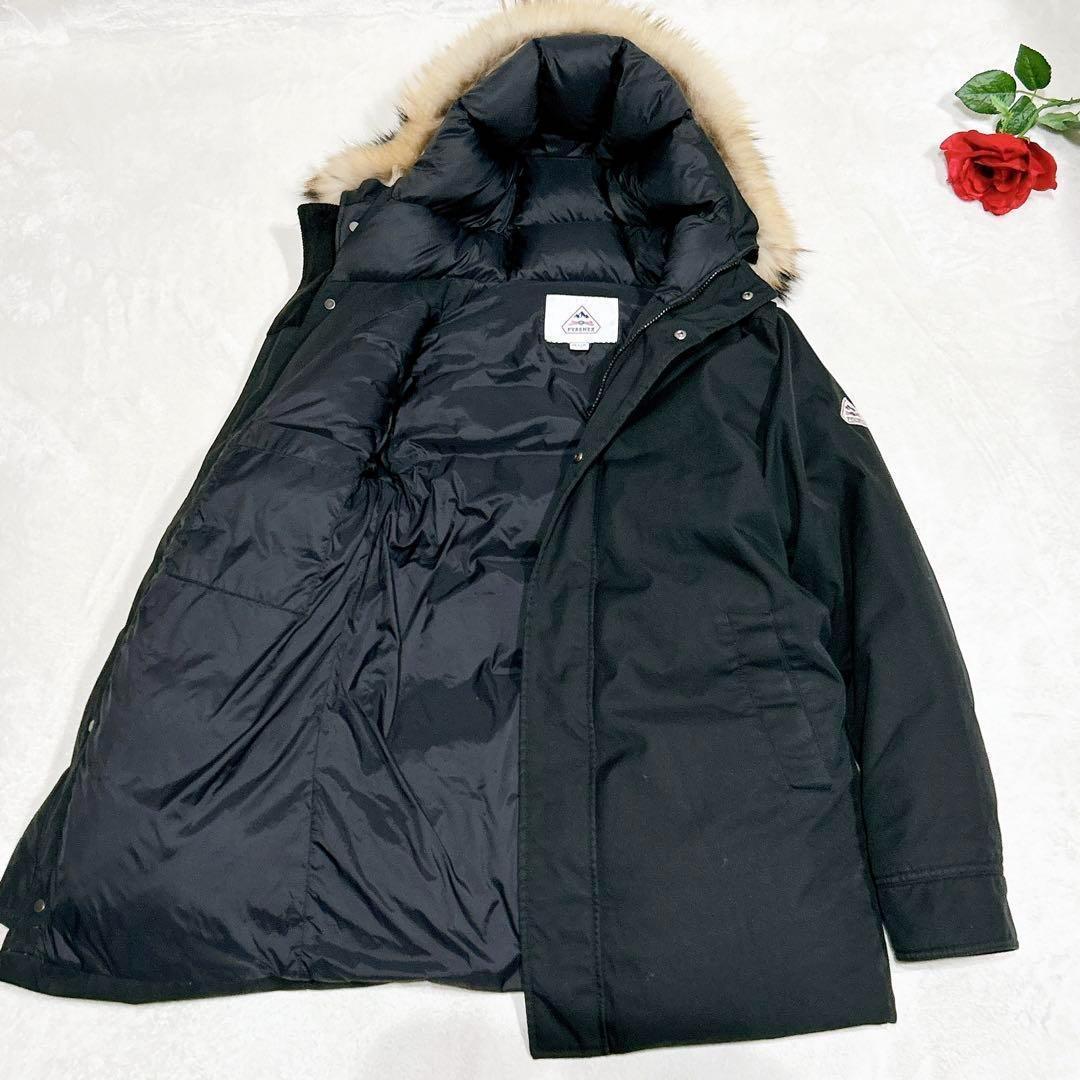 未使用級美品✨　ピレネックス　ダウンコート　ファー　ブラック　黒　M