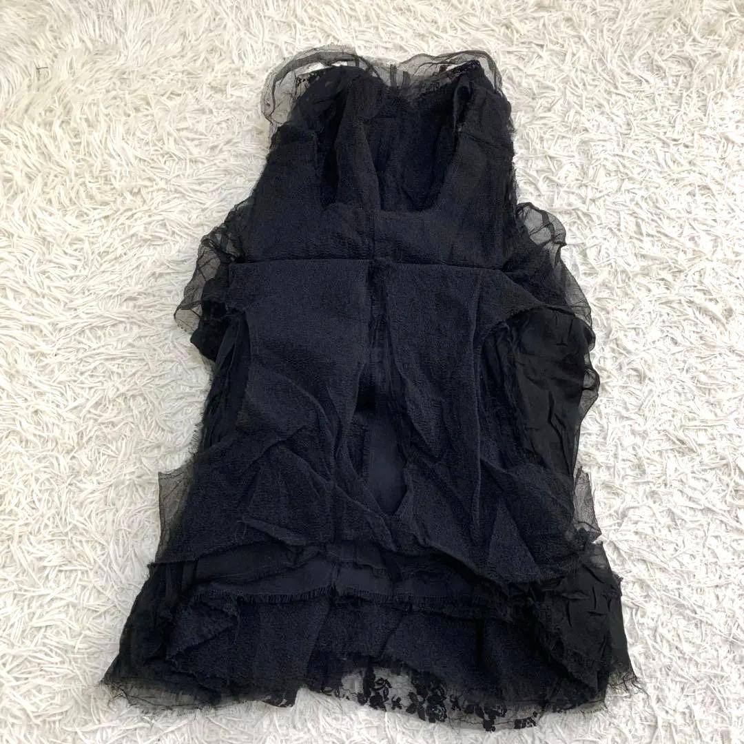 16494✨90s コムデギャルソン フリル 花レース ブラウス チュニック 黒