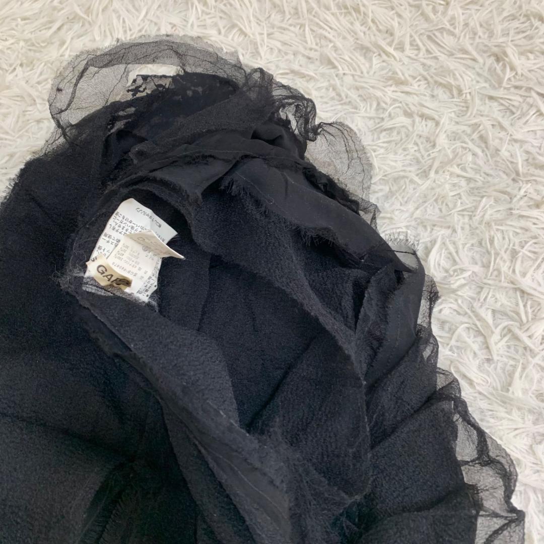 16494✨90s コムデギャルソン フリル 花レース ブラウス チュニック 黒