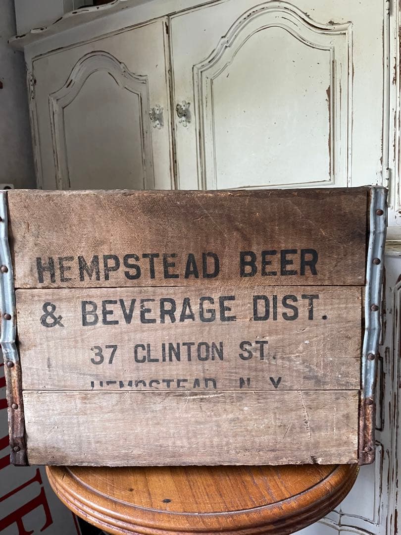 878仕切り付　木箱　ウッドボックス　箱　アメリカ　ボトルホルダー　レア