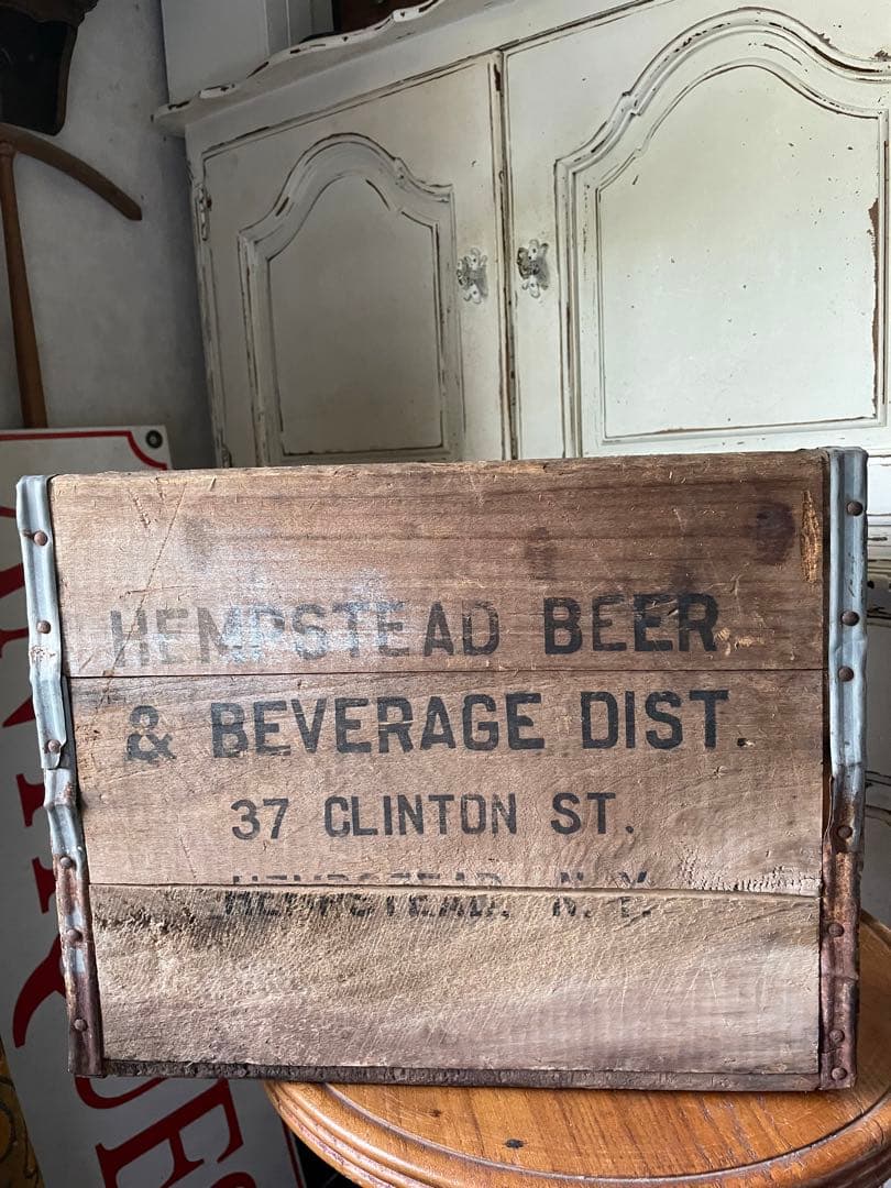 878仕切り付　木箱　ウッドボックス　箱　アメリカ　ボトルホルダー　レア