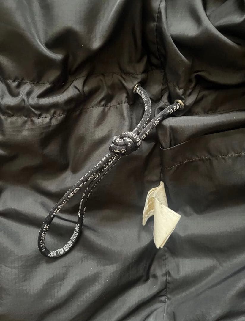 m*0様 A BATHING APE ブラックダウンジャケット フード付き