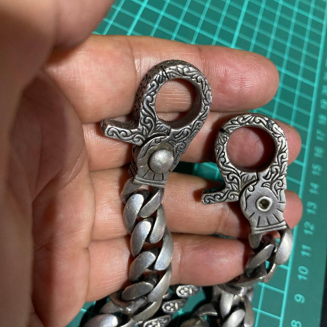 素早い　据え置き　ウォレット チェーン 925 長め 重さ あり 百合