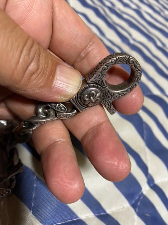 素早い　据え置き　ウォレット チェーン 925 長め 重さ あり 百合