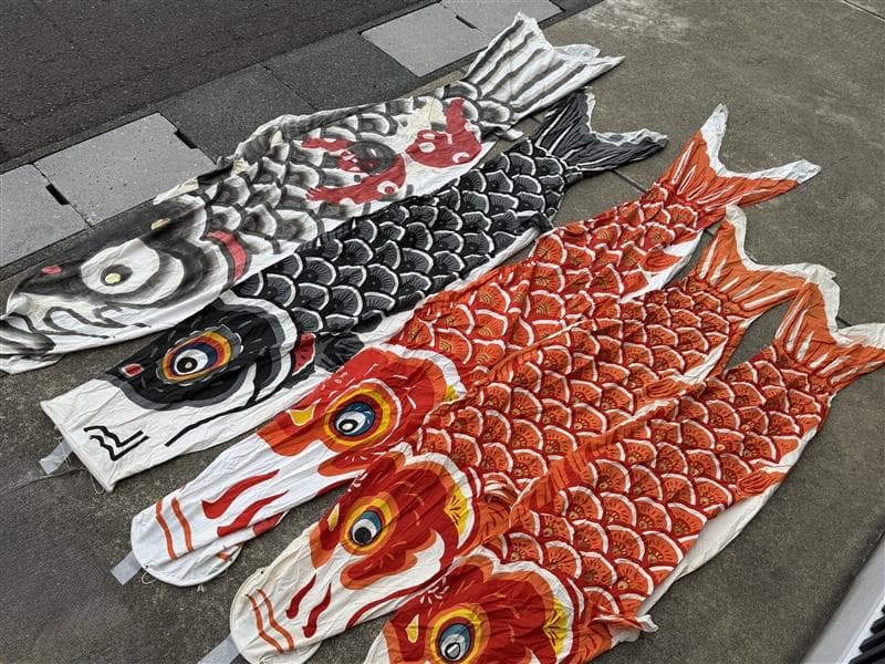 古布 鯉のぼり 5点 木綿 こいのぼり イベント こどもの日 リメイク素材