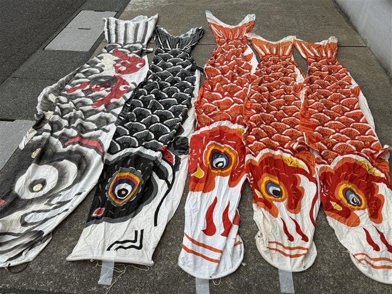 古布 鯉のぼり 5点 木綿 こいのぼり イベント こどもの日 リメイク素材