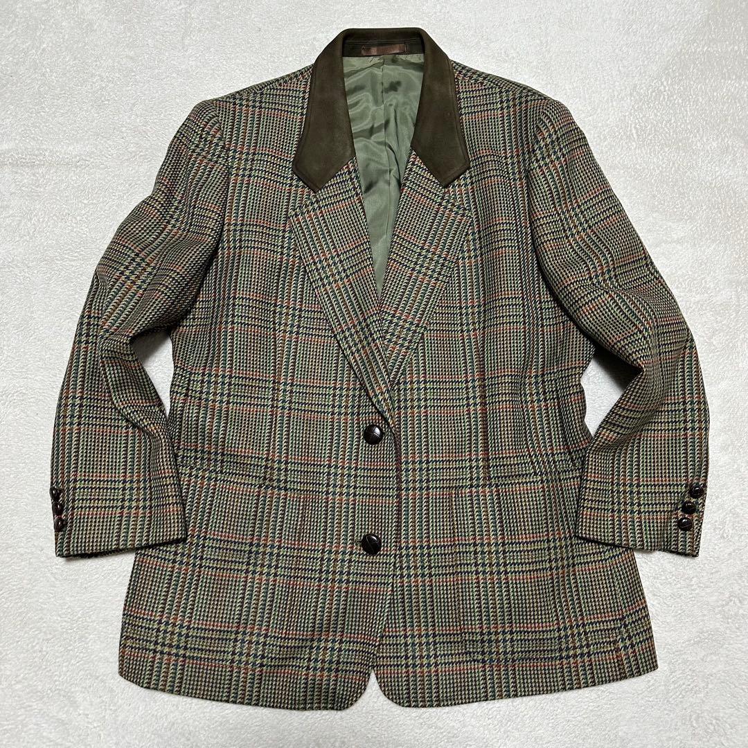 美品 バーバリーズ 襟切替 くるみ釦 テーラードジャケット 3XL 020