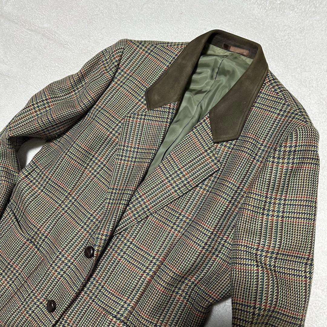 美品 バーバリーズ 襟切替 くるみ釦 テーラードジャケット 3XL 020