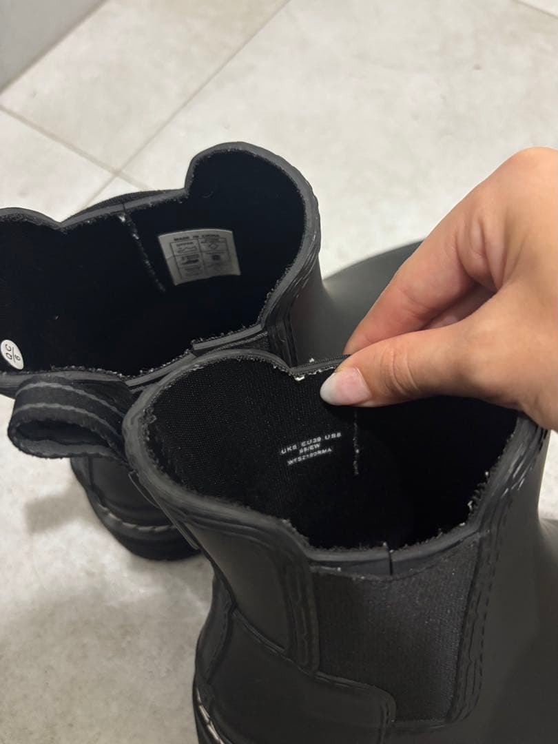 HUNTER ブラック ショートブーツ