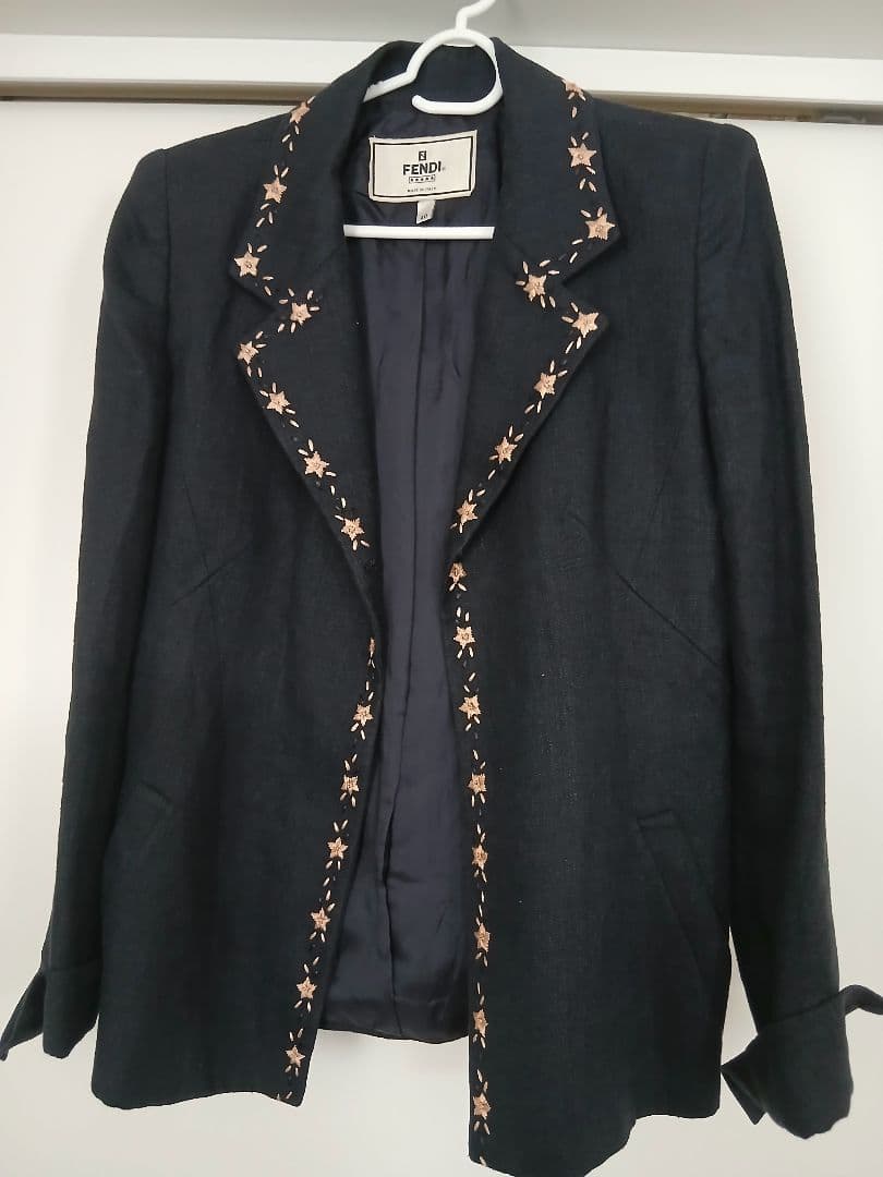 FENDI 刺繍付きテーラードジャケット 40