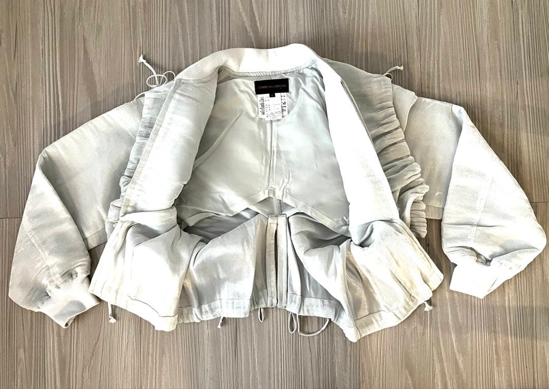 ヴィンテージ comme des garçons ベロア素材ブルゾン 白銀　美品