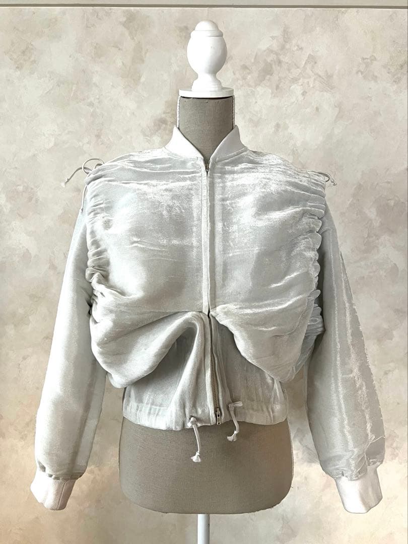 ヴィンテージ comme des garçons ベロア素材ブルゾン 白銀　美品