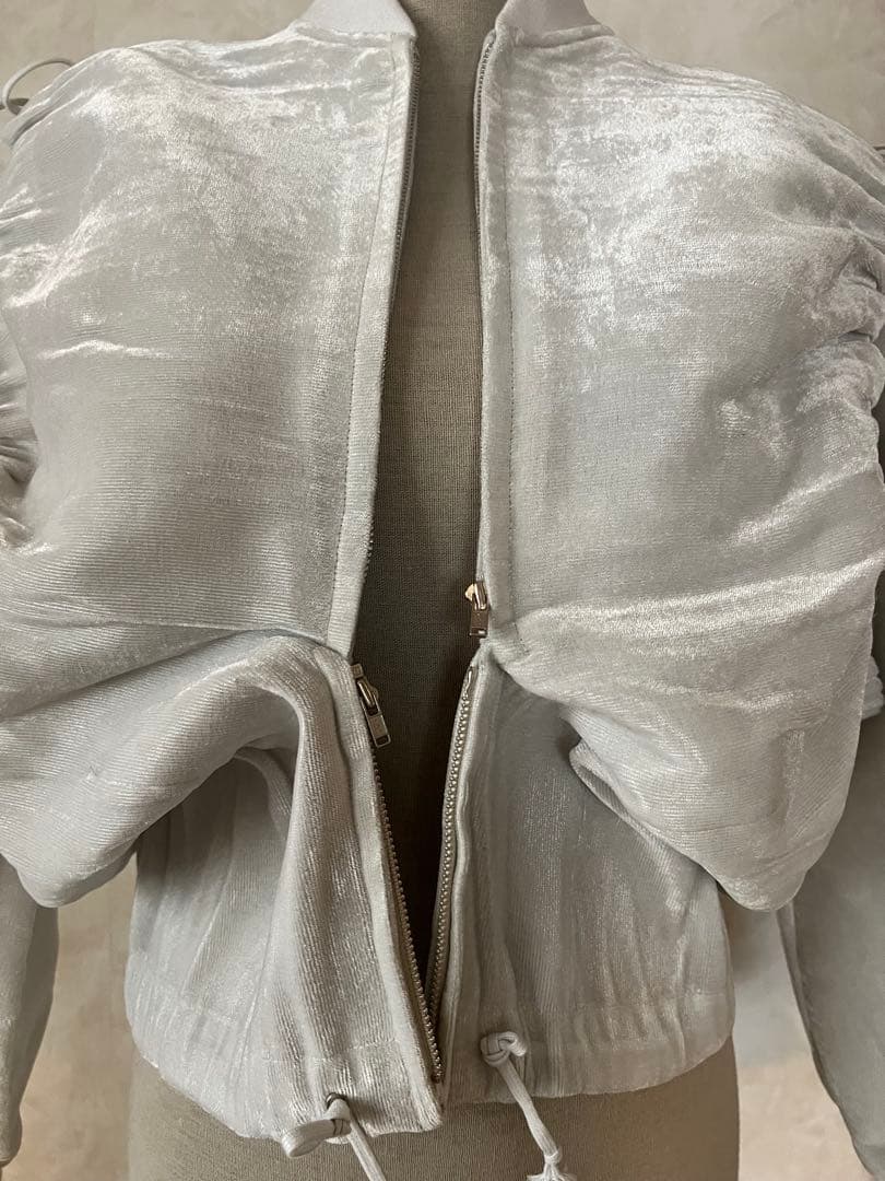 ヴィンテージ comme des garçons ベロア素材ブルゾン 白銀　美品