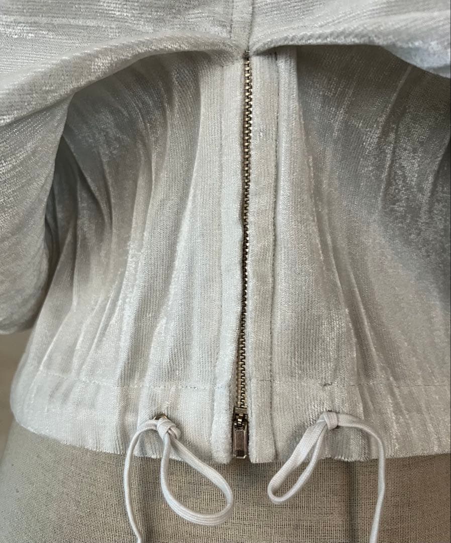 ヴィンテージ comme des garçons ベロア素材ブルゾン 白銀　美品