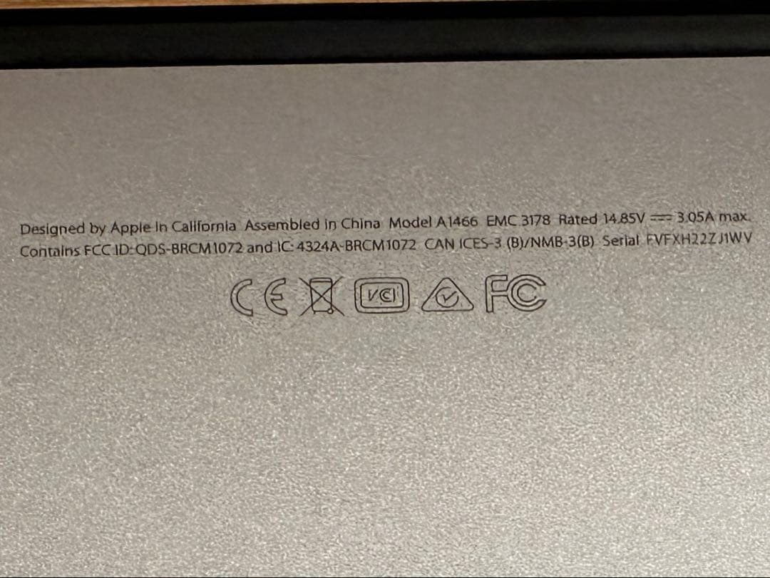 MacBook Air 13 2017 A1466 初期化済