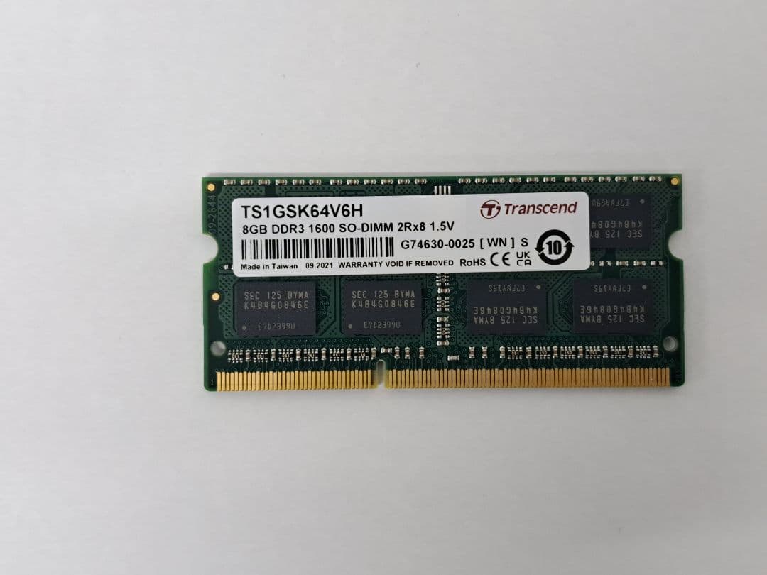 Transcend 8GB DDR3 1600 SO-DIMM メモリ 2枚組