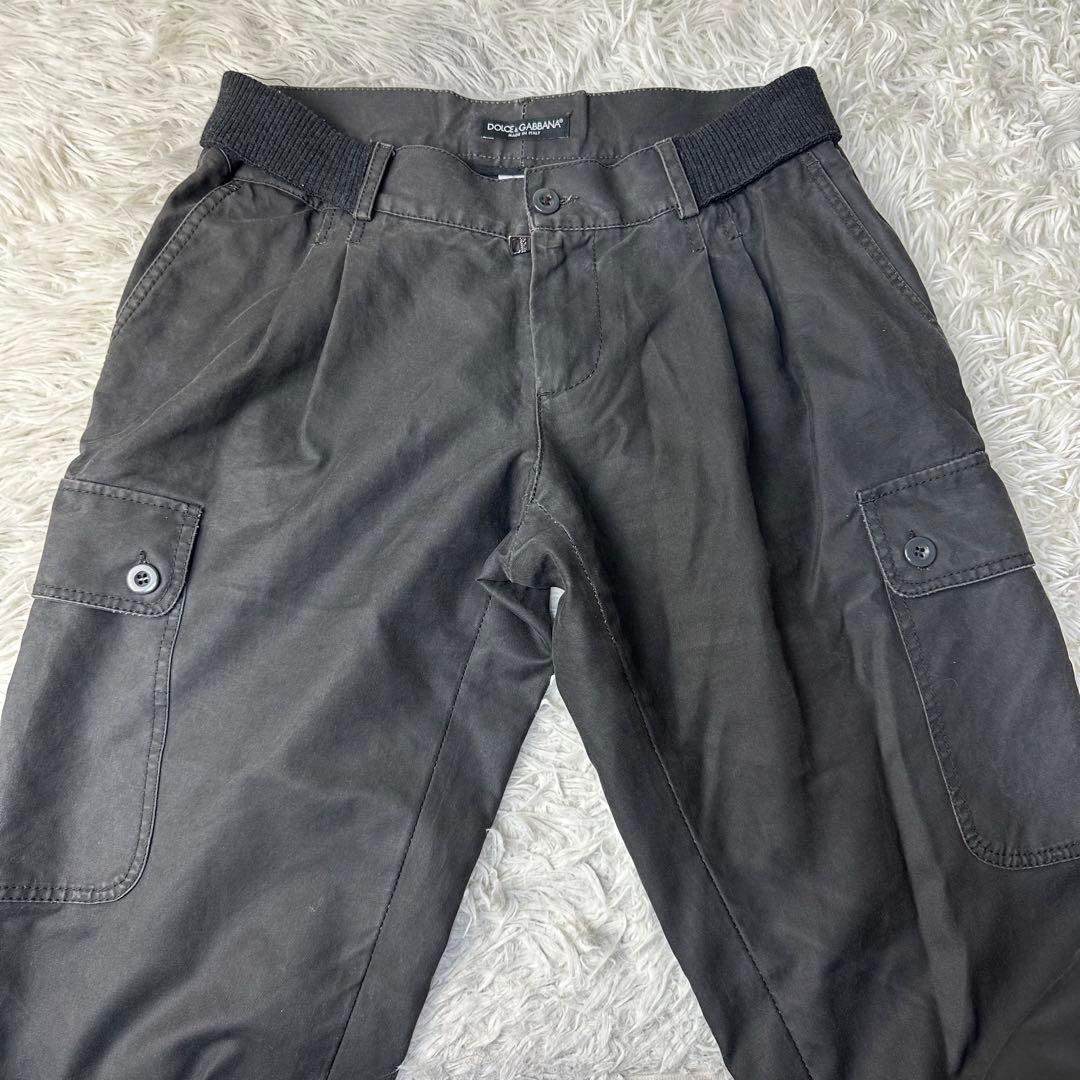ジーケ 様用希少 DOLCE & GABBANA ブラックカーゴパンツ 46