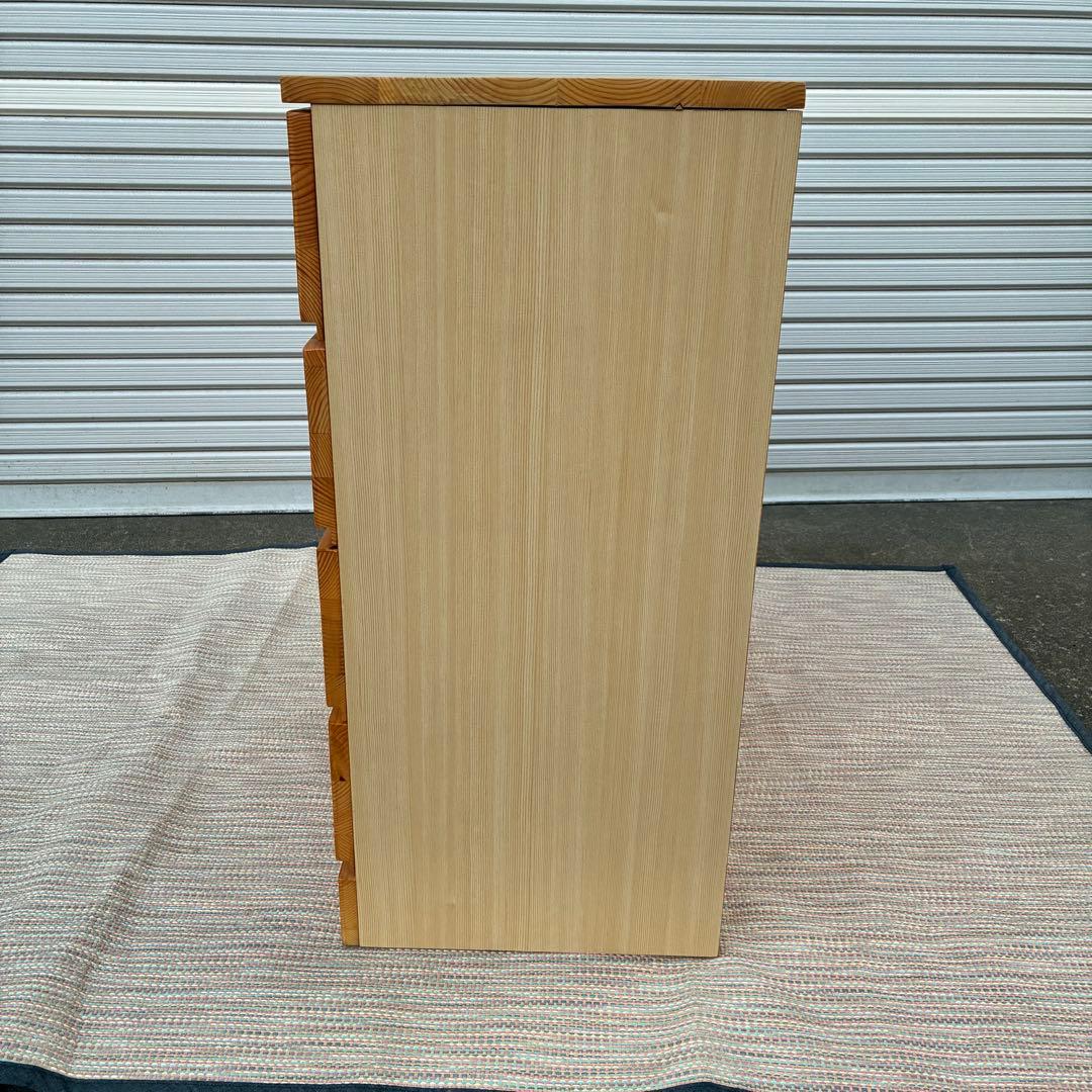 【送料込】無印良品　パイン材　4段チェスト　タンス　チェスト　①