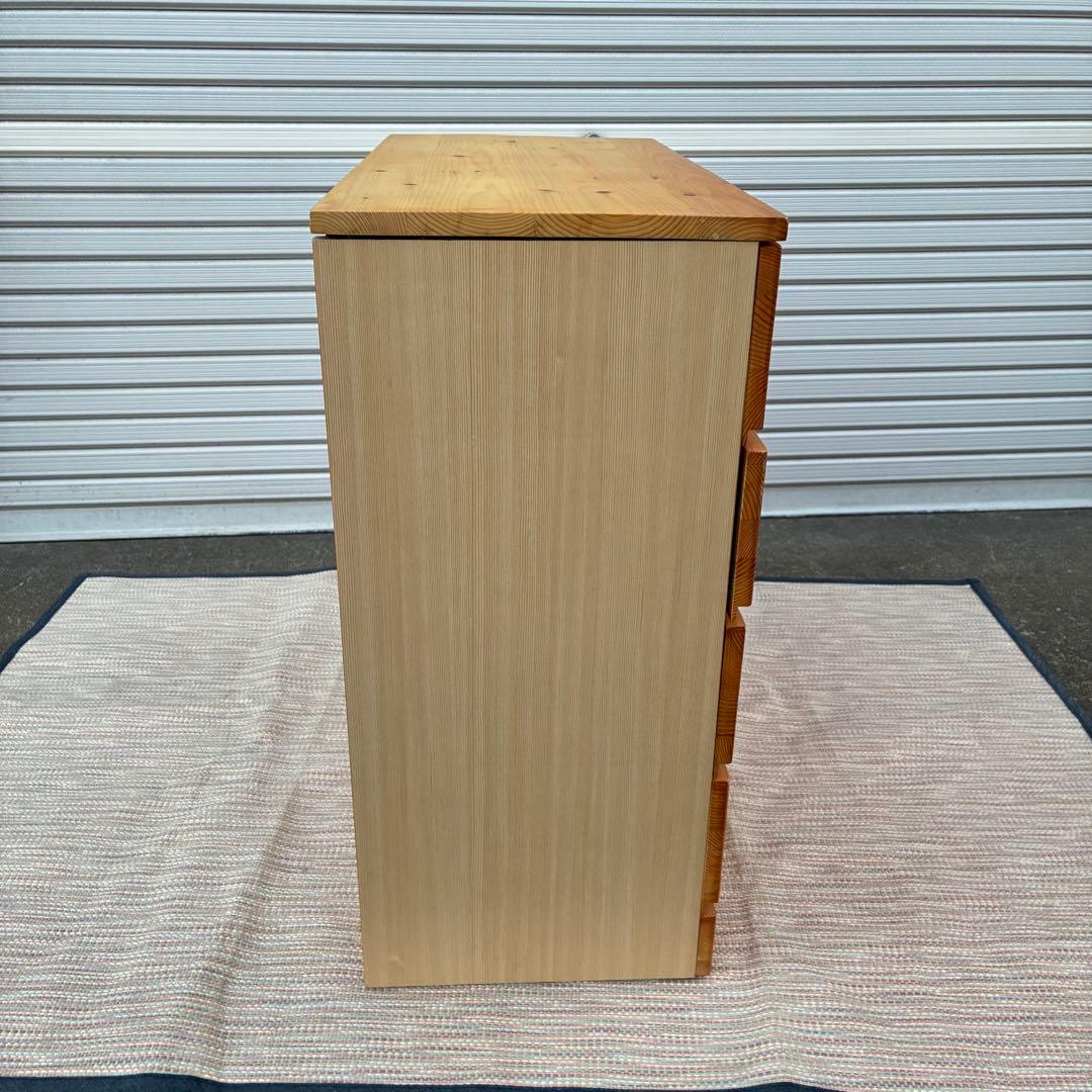 【送料込】無印良品　パイン材　4段チェスト　タンス　チェスト　①