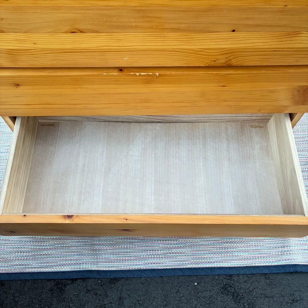 【送料込】無印良品　パイン材　4段チェスト　タンス　チェスト　①