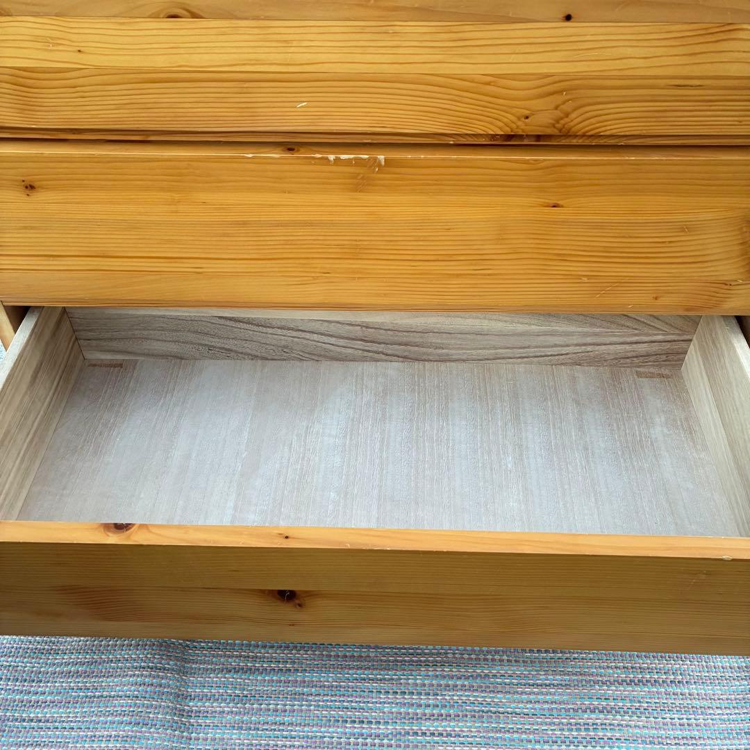 【送料込】無印良品　パイン材　4段チェスト　タンス　チェスト　①