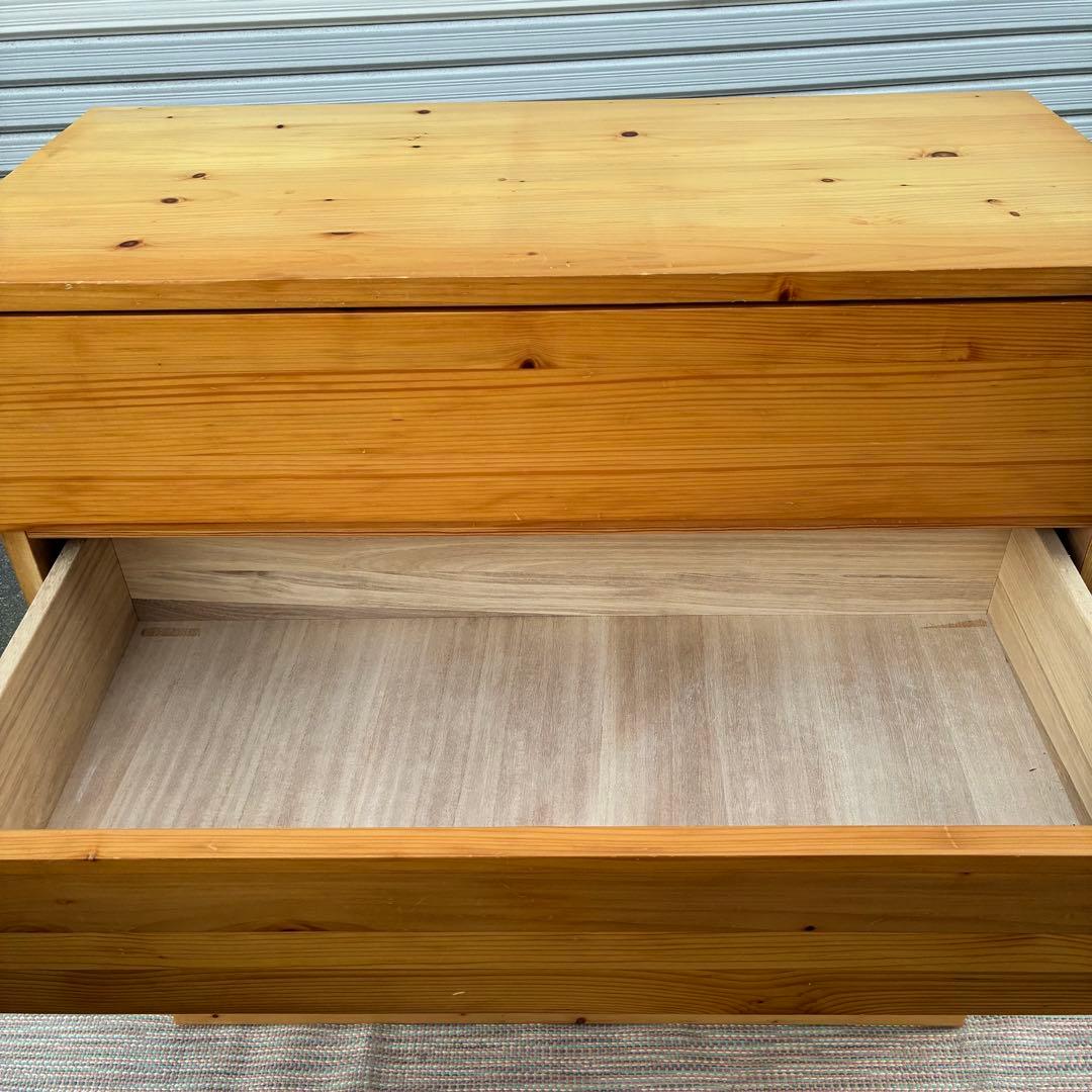 【送料込】無印良品　パイン材　4段チェスト　タンス　チェスト　①