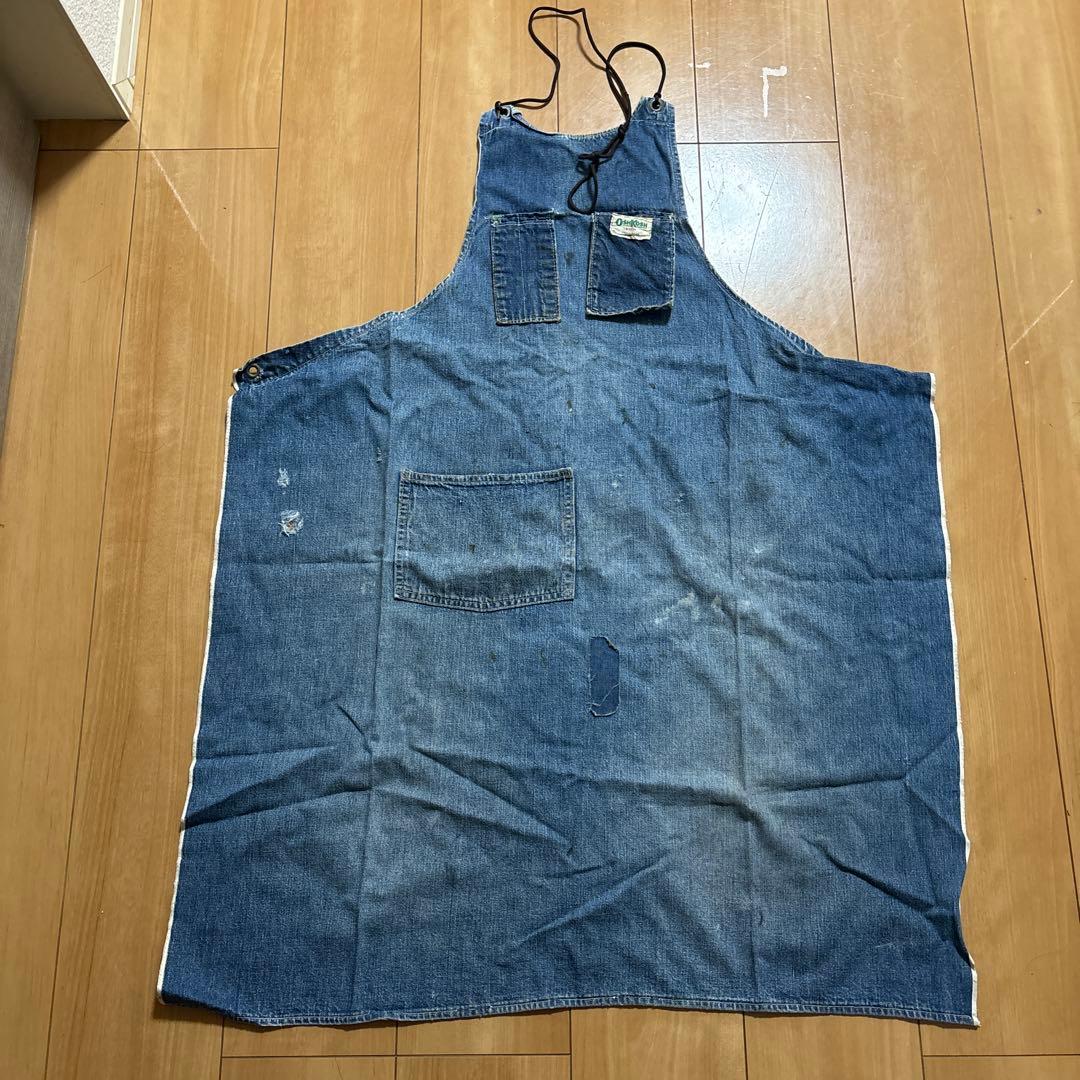 vintageデニム生地ワークエプロンoshkosh special