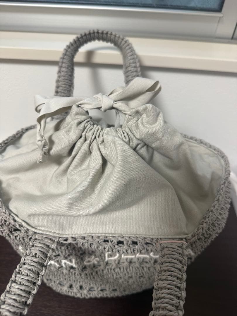 優羽DEAN&DELUCA BEAMS クロッシェバスケットバッグSグレー