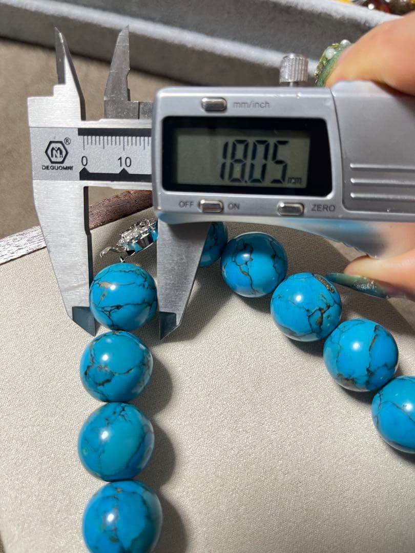 アクセサリー大颗ターコイズネックレス 、約18mm重约166.5g