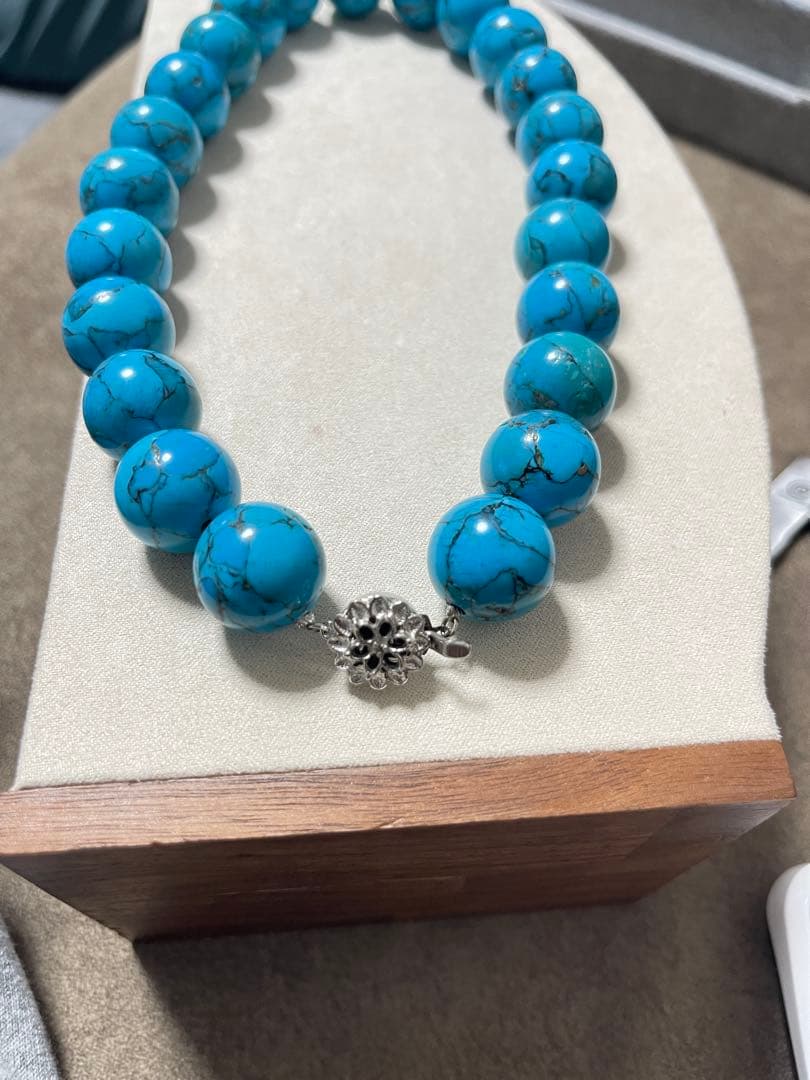 アクセサリー大颗ターコイズネックレス 、約18mm重约166.5g