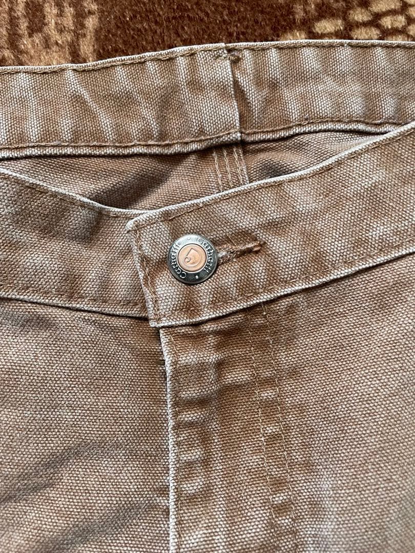 希少【carhartt】ダブルニー　ワークパンツ　ブラウン