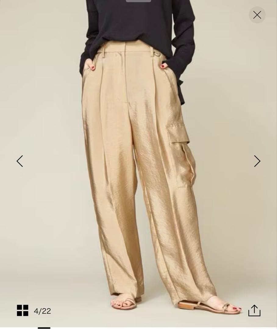 【CONTE】サテンカーゴパンツ　サイズ36