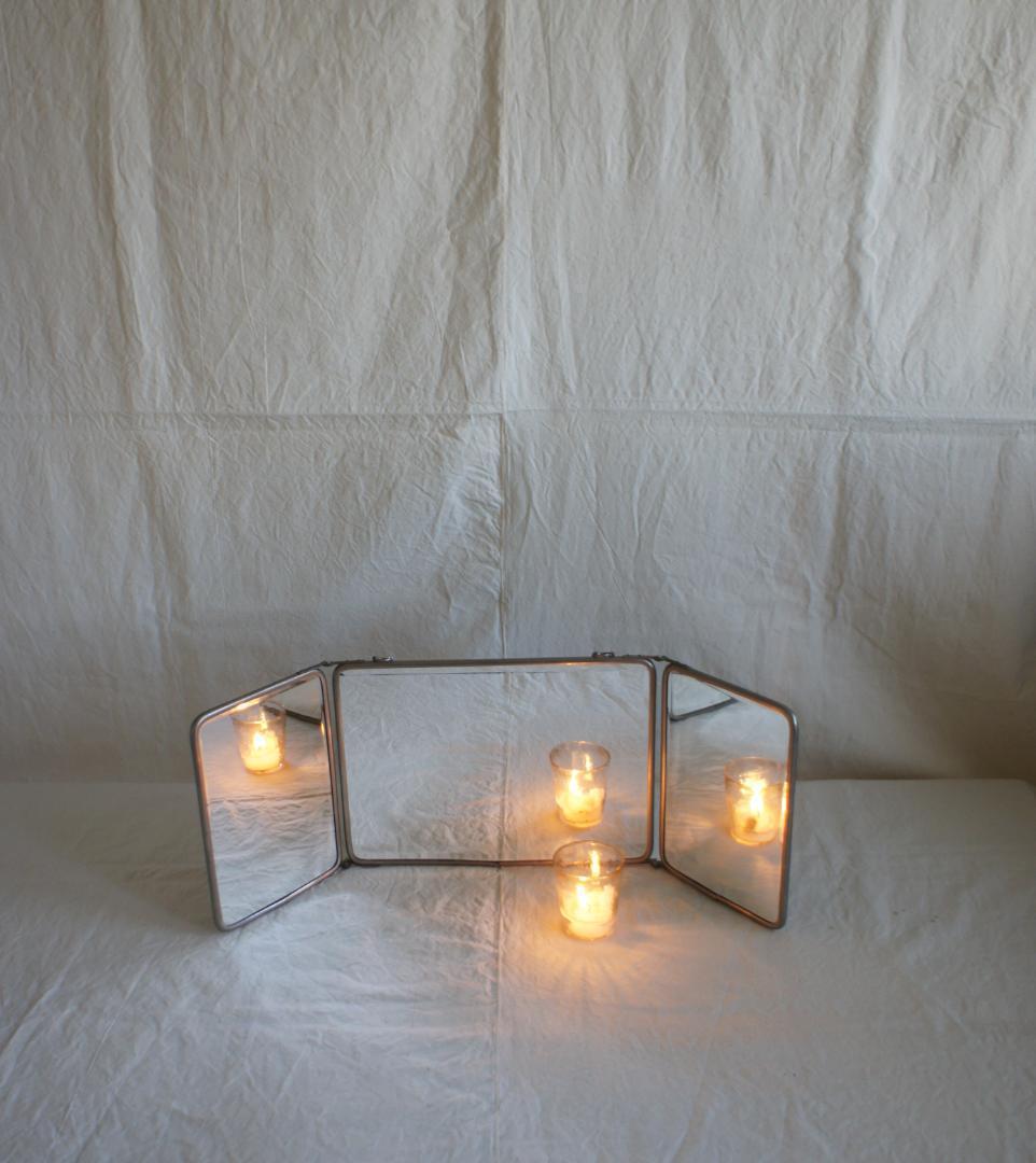 蛍　様　フランスアンティーク　折り畳み　ミラー　ドレッサー　鏡　シャビー