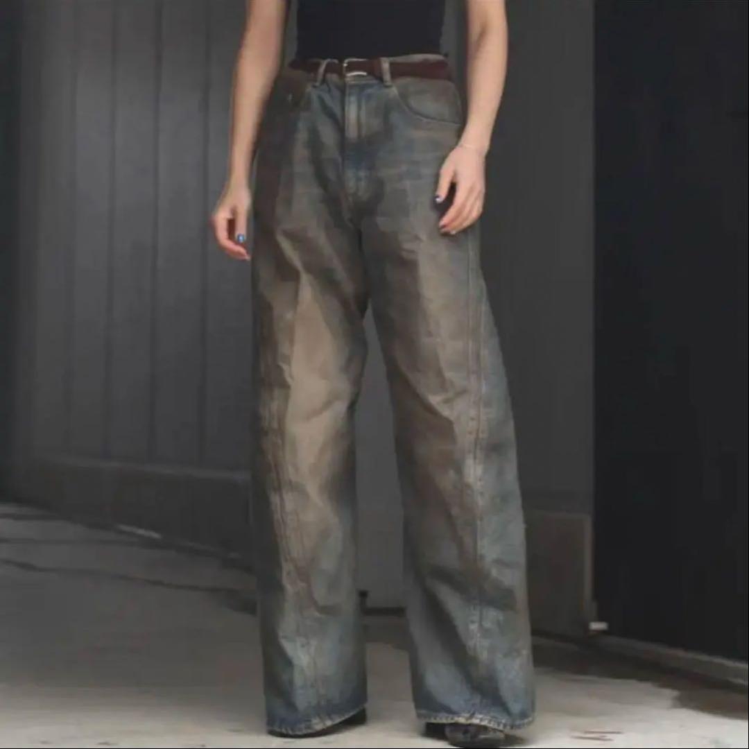 パンツ nvrfrgt 3D Twisted Wide Leg Jeans