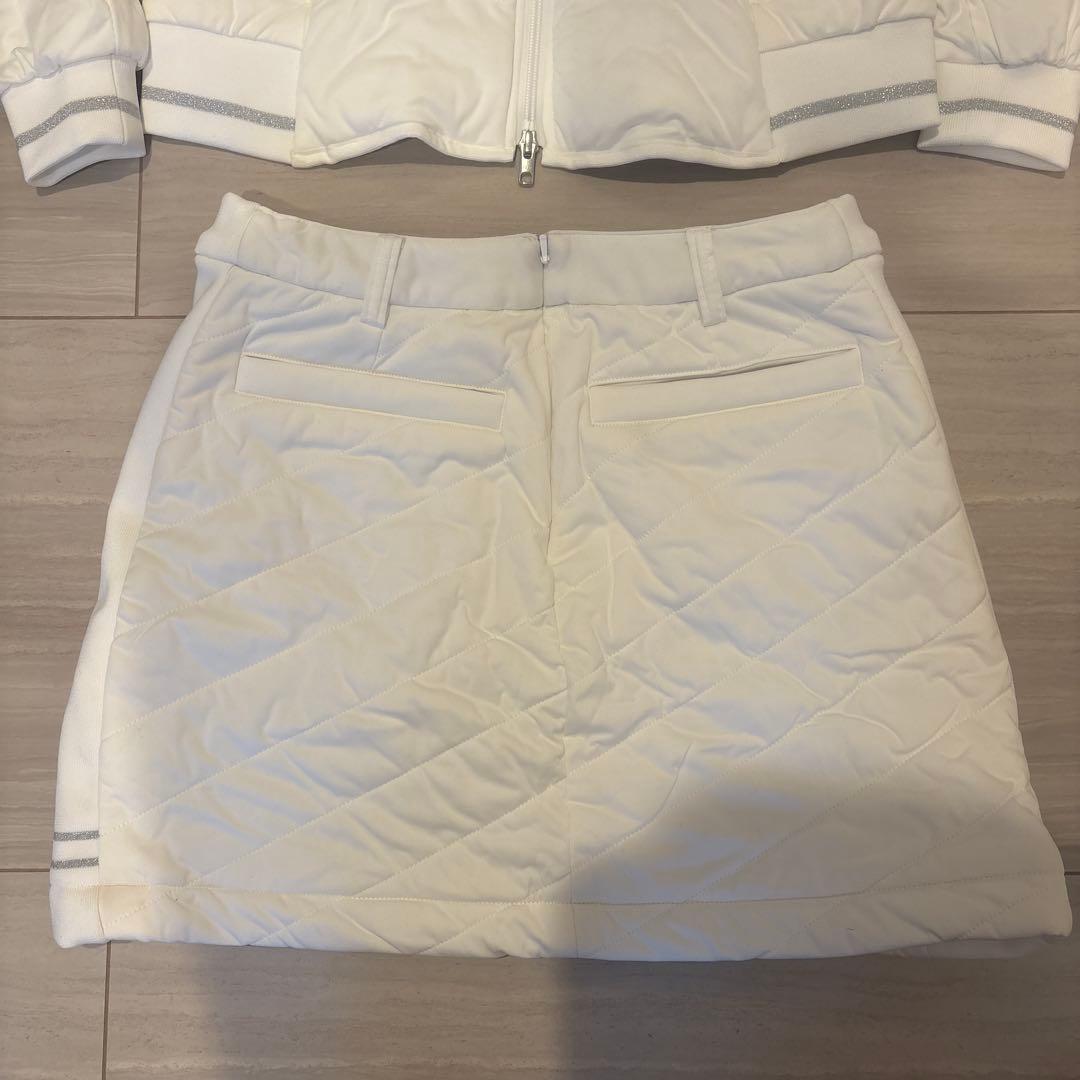 美品　Callaway ホワイト 中綿　スカート　ジャケット　セット