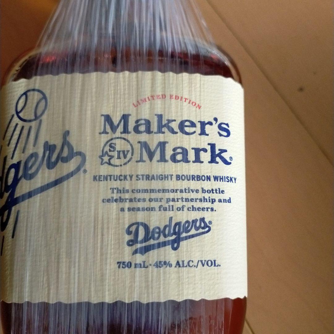 未開封品　Dodgers 限定版 Maker's Mark 750mL 45%
