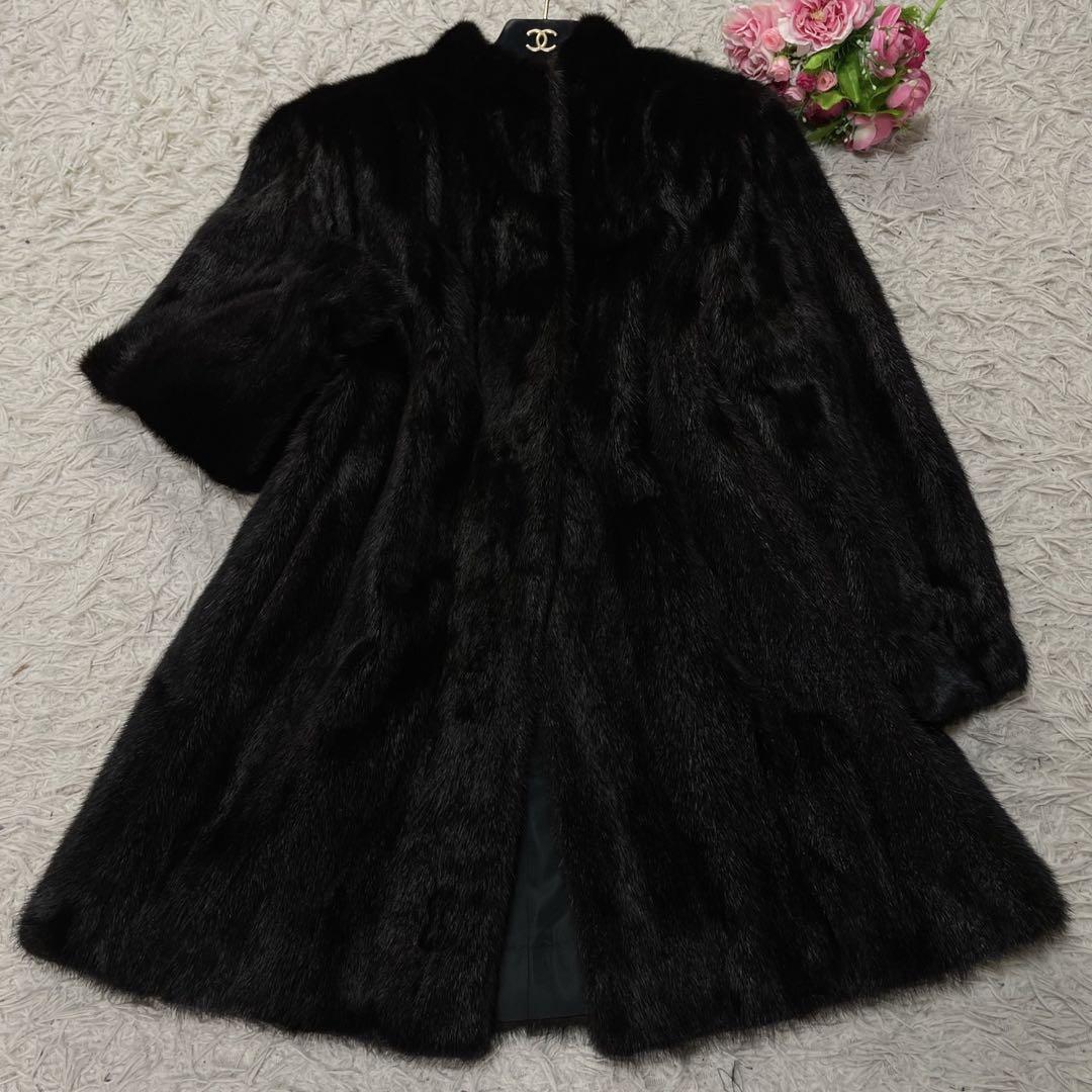 【美品】Fiancesse ミンクファーコート 毛皮 ブラウン 11 毛並み◎