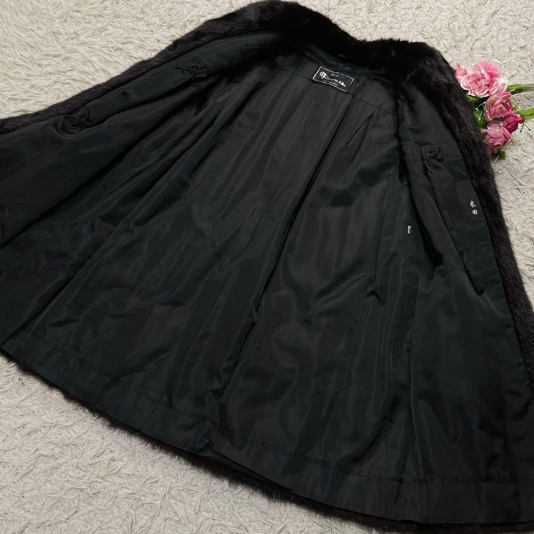 【美品】Fiancesse ミンクファーコート 毛皮 ブラウン 11 毛並み◎