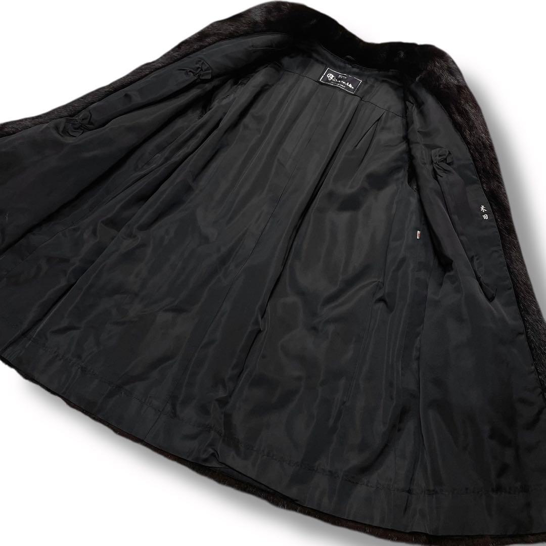 【美品】Fiancesse ミンクファーコート 毛皮 ブラウン 11 毛並み◎